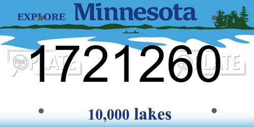 1721260 Minnesota License Plate