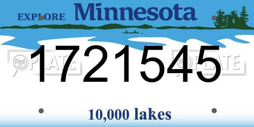 1721545 Minnesota License Plate