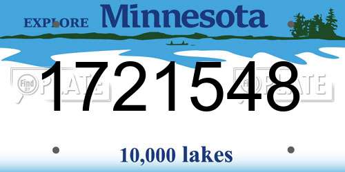 1721548 Minnesota License Plate