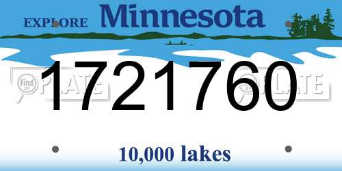 1721760 Minnesota License Plate