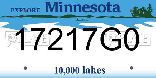 17217G0 Minnesota License Plate