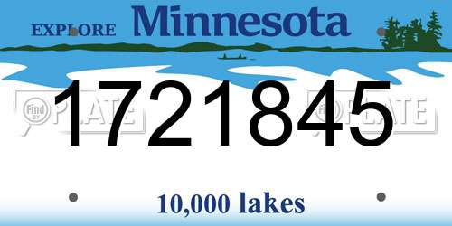 1721845 Minnesota License Plate