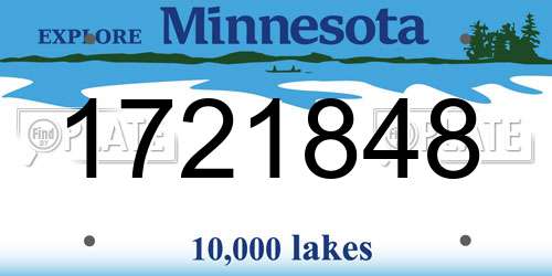 1721848 Minnesota License Plate