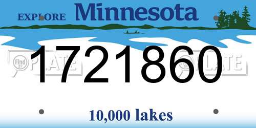1721860 Minnesota License Plate