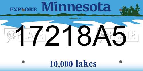 17218A5 Minnesota License Plate