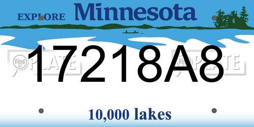 17218A8 Minnesota License Plate