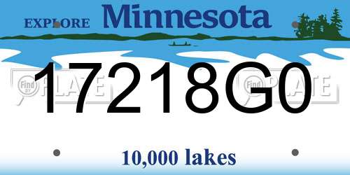 17218G0 Minnesota License Plate