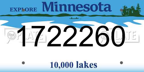 1722260 Minnesota License Plate