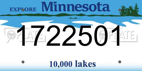 1722501 Minnesota License Plate