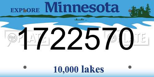1722570 Minnesota License Plate
