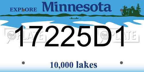 17225D1 Minnesota License Plate