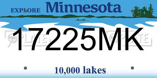 17225MK Minnesota License Plate