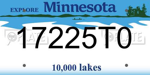 17225T0 Minnesota License Plate