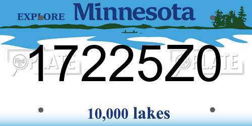 17225Z0 Minnesota License Plate