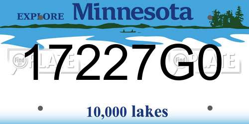17227G0 Minnesota License Plate