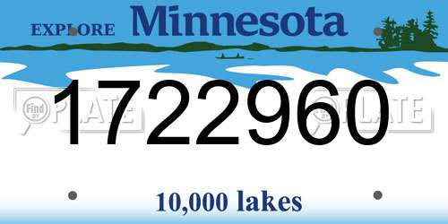 1722960 Minnesota License Plate