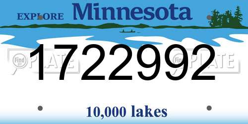 1722992 Minnesota License Plate