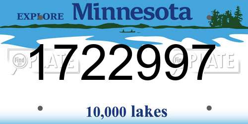 1722997 Minnesota License Plate