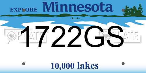 1722GS Minnesota License Plate