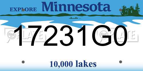 17231G0 Minnesota License Plate