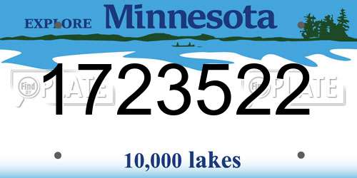 1723522 Minnesota License Plate