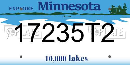 17235T2 Minnesota License Plate