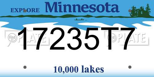17235T7 Minnesota License Plate