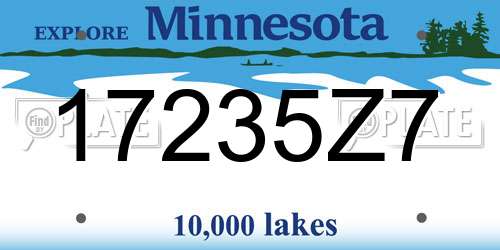 17235Z7 Minnesota License Plate