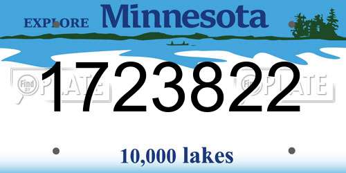 1723822 Minnesota License Plate