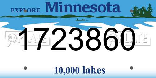 1723860 Minnesota License Plate