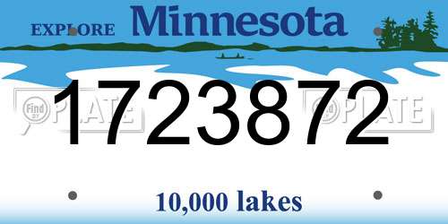 1723872 Minnesota License Plate
