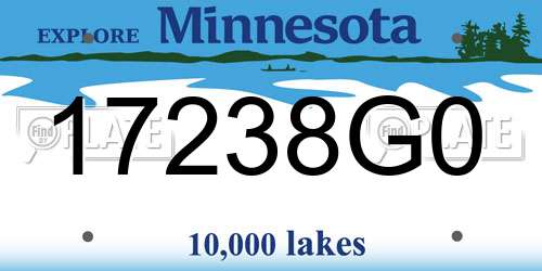 17238G0 Minnesota License Plate
