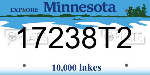 17238T2 Minnesota License Plate