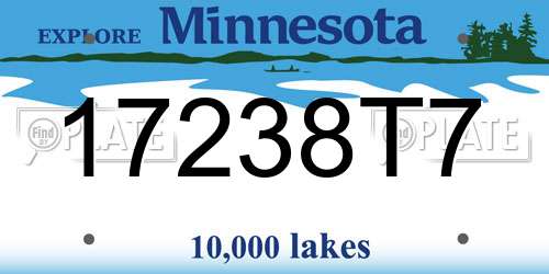 17238T7 Minnesota License Plate