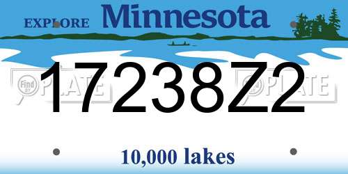 17238Z2 Minnesota License Plate