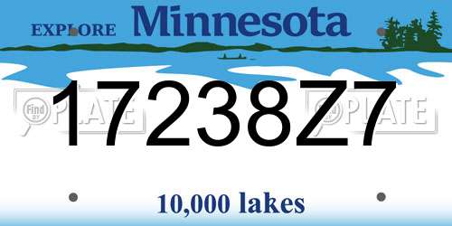 17238Z7 Minnesota License Plate