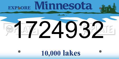 1724932 Minnesota License Plate