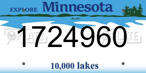 1724960 Minnesota License Plate