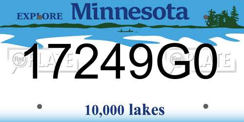 17249G0 Minnesota License Plate