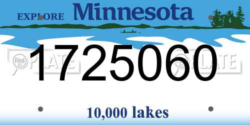 1725060 Minnesota License Plate