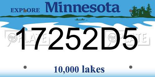 17252D5 Minnesota License Plate