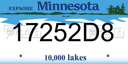 17252D8 Minnesota License Plate