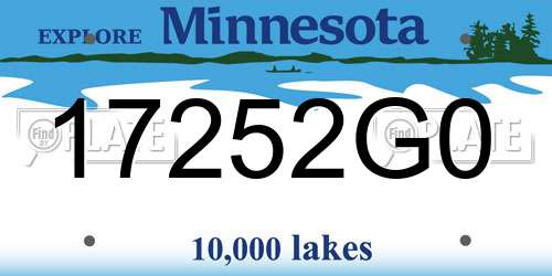 17252G0 Minnesota License Plate