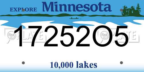17252O5 Minnesota License Plate