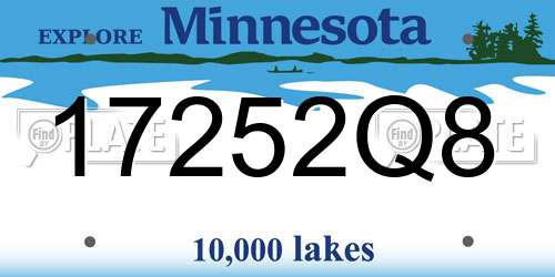 17252Q8 Minnesota License Plate
