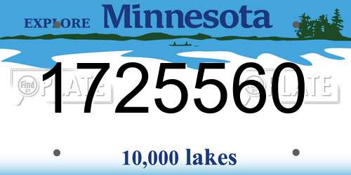1725560 Minnesota License Plate