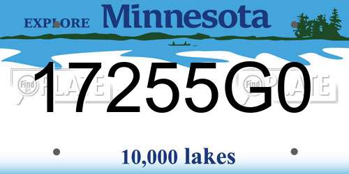 17255G0 Minnesota License Plate