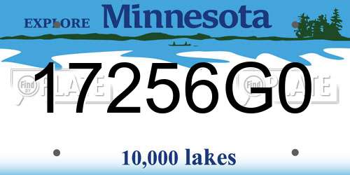 17256G0 Minnesota License Plate