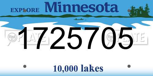 1725705 Minnesota License Plate