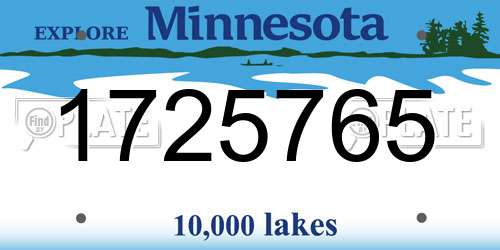 1725765 Minnesota License Plate